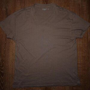 Brown Oversized Minimal T-Shirt / Plain Basic Tee Size L 100% Cotton